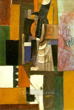 抽象的かつ装飾的 Painting - オム・ア・ラ・ギターレ 1912 キュビズム